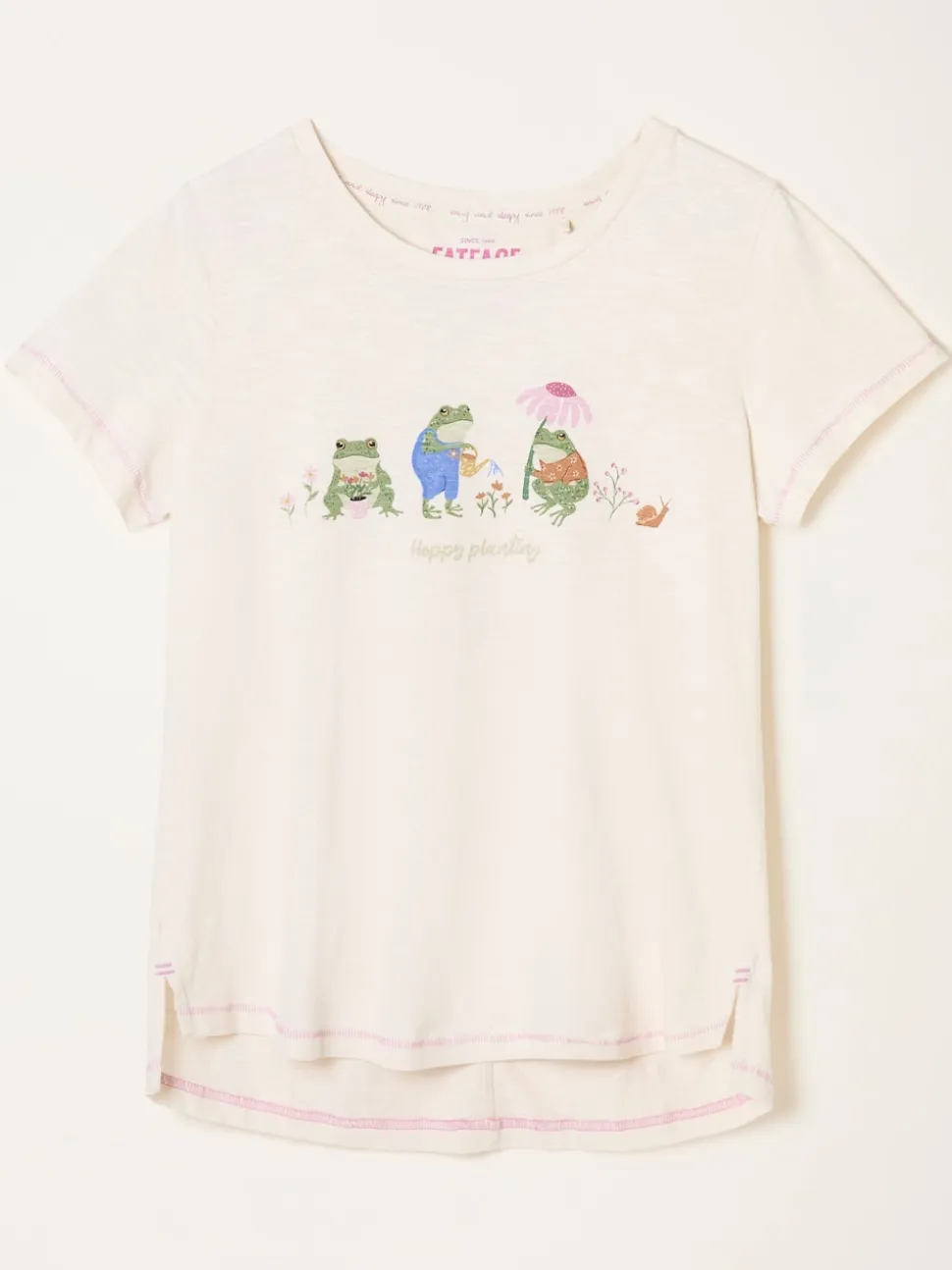 FatFace Natalie Ivory Frog Graphic T shirt