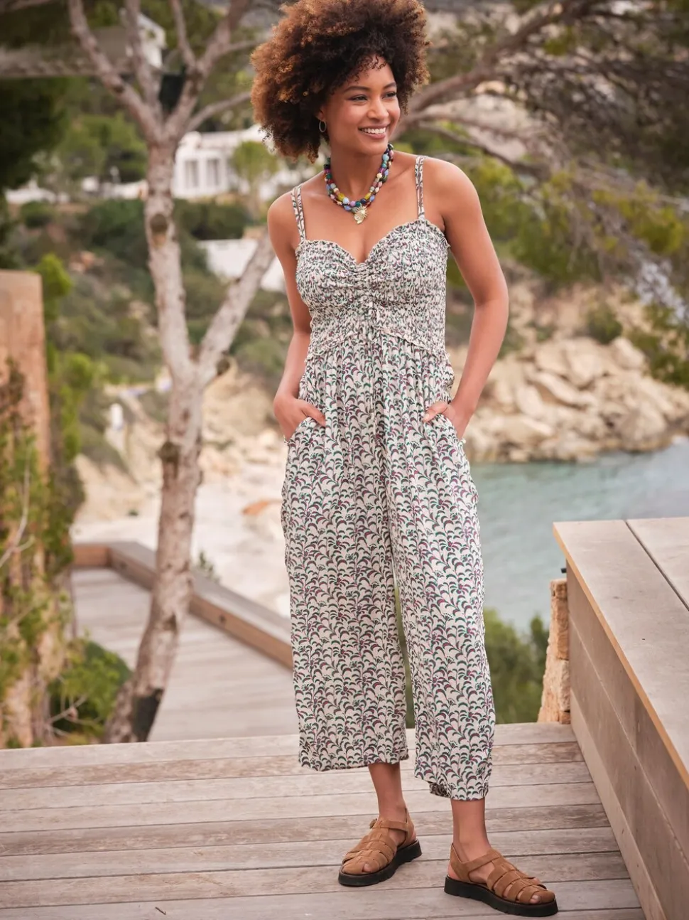 FatFace Natalie Multi Vine Floral Jumpsuit