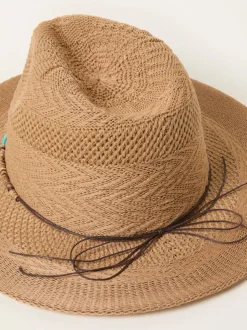 FatFace Natural Beaded Trim Fedora