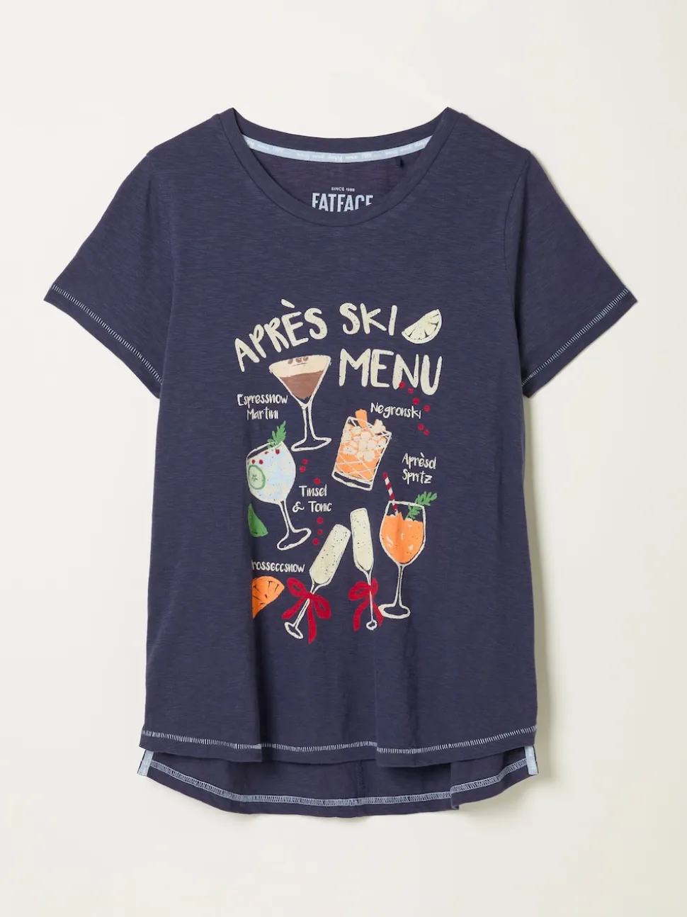FatFace Navy Apres Ski Graphic T Shirt