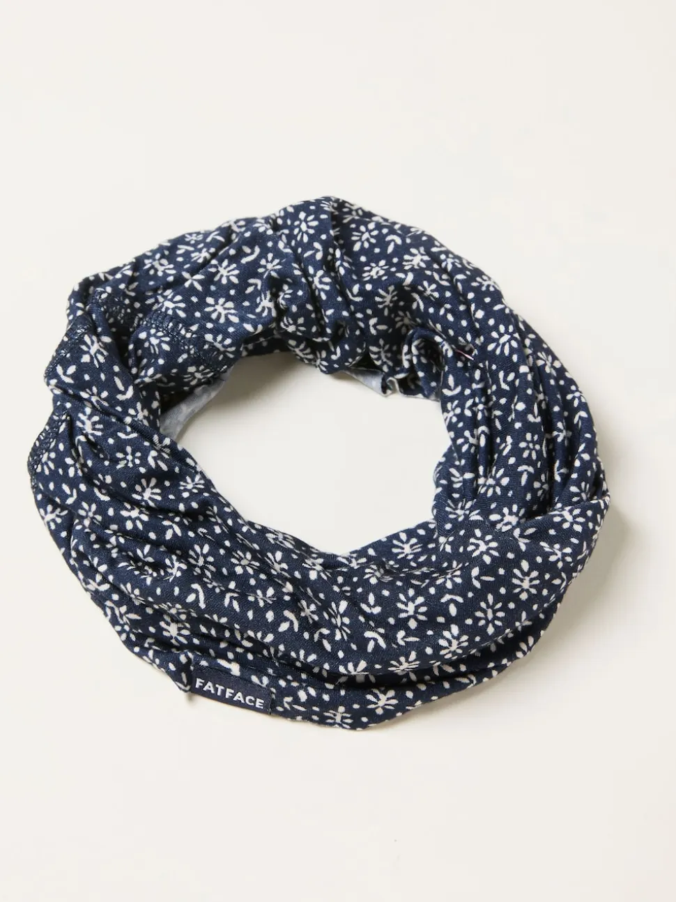 FatFace Navy Blue Woodblock Print Multi Snood