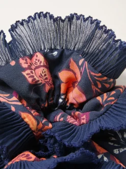 FatFace Navy Folk Floral Printed Scrunchie