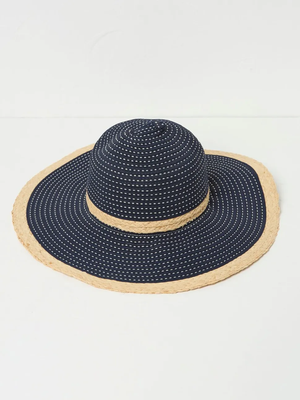 FatFace Navy Ribbon Floppy Sun Hat