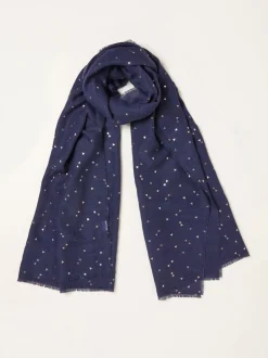 FatFace Navy Triangle Foil Print Scarf
