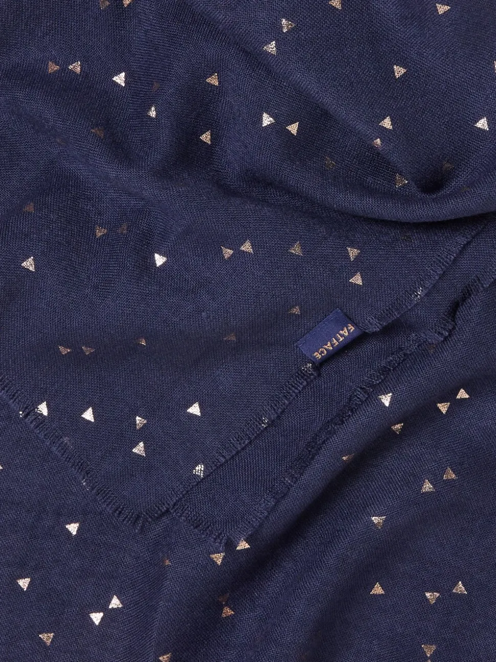 FatFace Navy Triangle Foil Print Scarf
