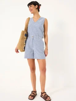 FatFace Nell Navy Gingham Shorts