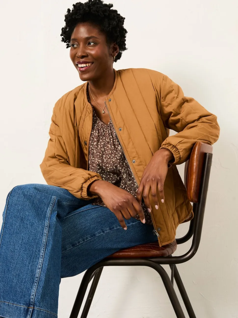 FatFace Nessie Brown Ditsy Blouse