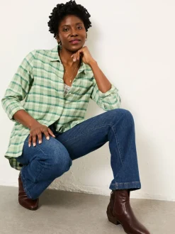 FatFace Olivia Green Petite Check Shirt