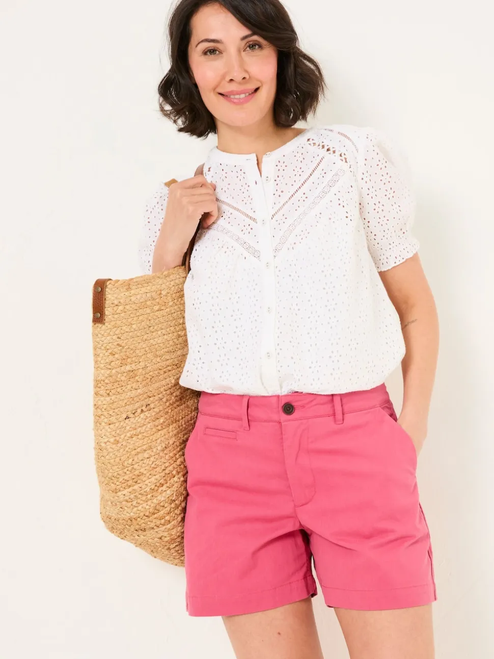 FatFace Padstow Dark Pink Chino Shorts
