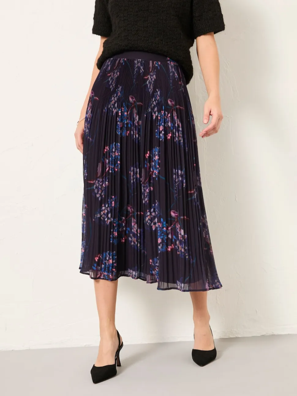 FatFace Paignton Dark Purple Heritage Floral Maxi Skirt