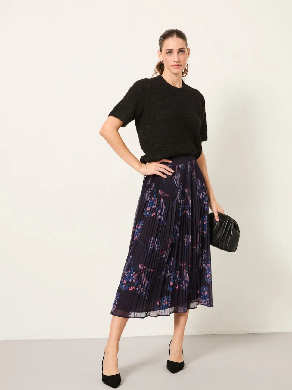 FatFace Paignton Dark Purple Heritage Floral Maxi Skirt