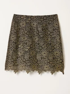 FatFace Paloma Gold Lace Skirt