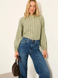 FatFace Pia Green Blouse