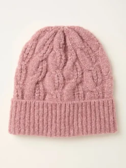 FatFace Pink Cable Beanie