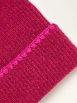 FatFace Pink Whipstitch Beanie