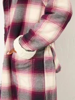 FatFace Purple Check Dressing Gown