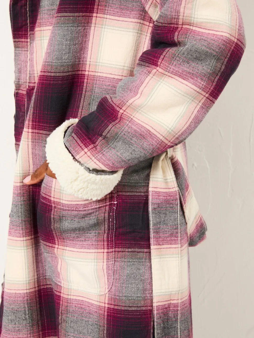 FatFace Purple Check Dressing Gown