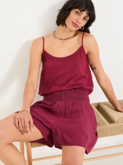 FatFace Rylee Burgundy Red Flippy Shorts