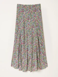 FatFace Sadie Green Ditsy Garden Midi Skirt