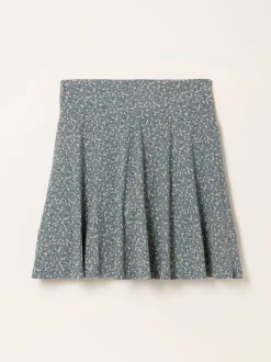 FatFace Selena Blue Ditsy Jersey Skirt