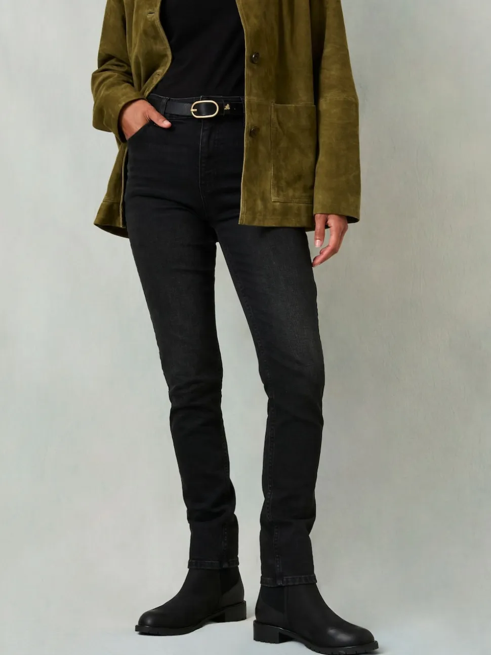 FatFace Shenley Washed Black Slim Jeans