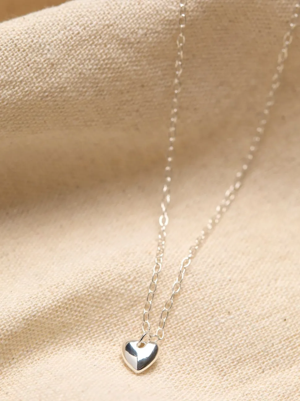 FatFace Silver Tone Heart Chain Necklace