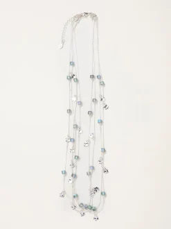 FatFace Silver Tone Layered Necklace