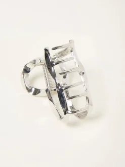 FatFace Silver Tone Metal Heart Claw Clip