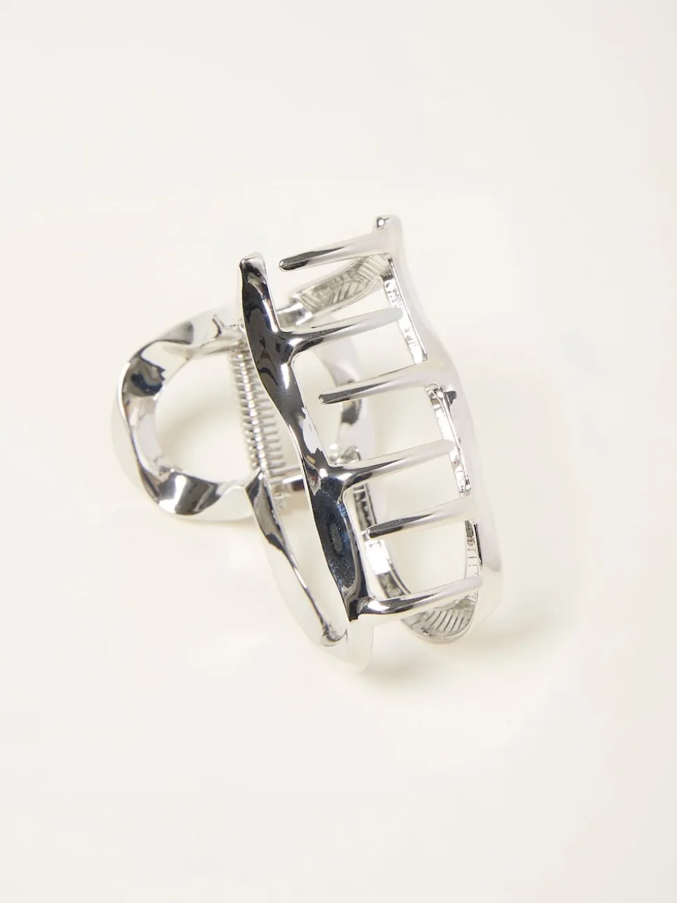 FatFace Silver Tone Metal Heart Claw Clip