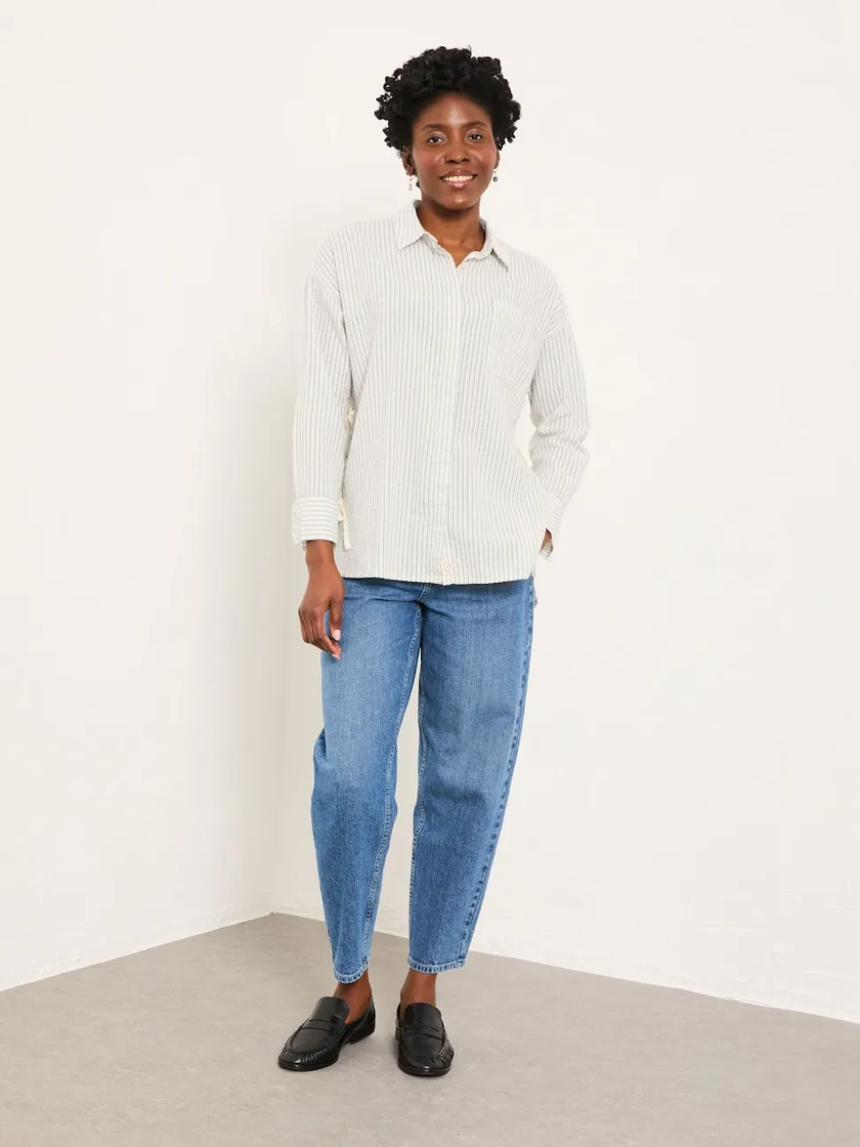FatFace Skyla Ivory Stripe Shirt