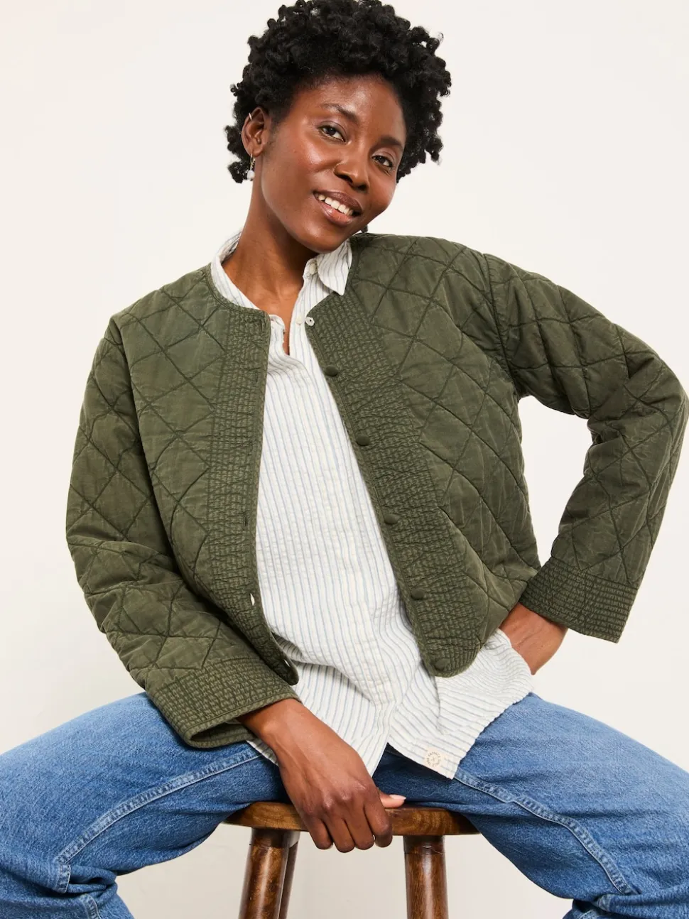 FatFace Skyla Ivory Stripe Shirt