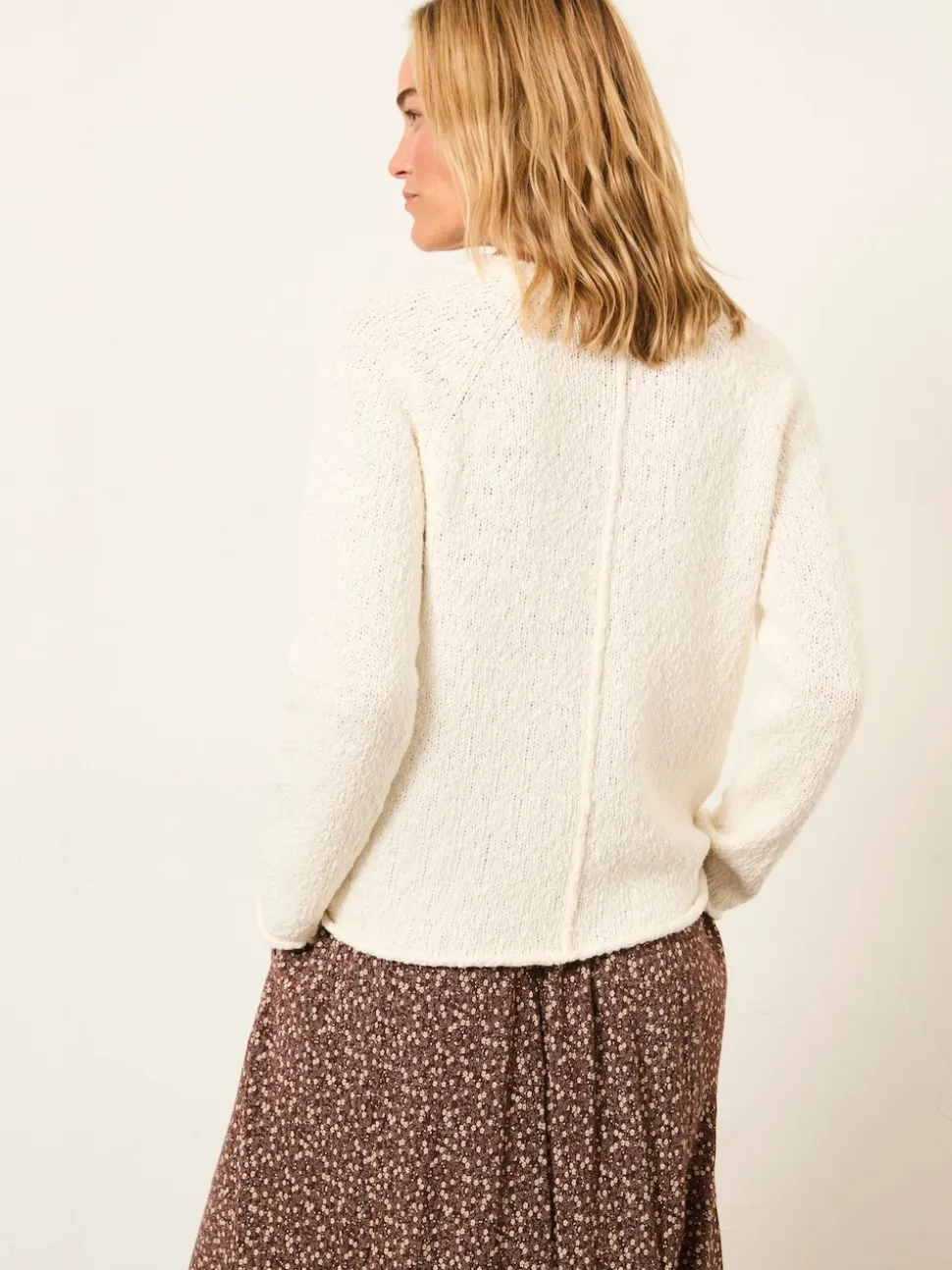 FatFace Sophia Ivory Knitted Slub Jumper