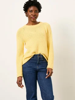 FatFace Sophia Yellow Knitted Slub Jumper