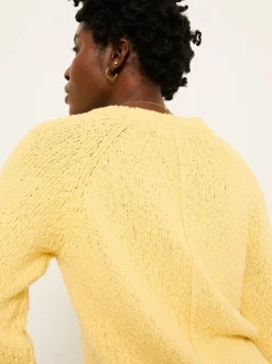 FatFace Sophia Yellow Knitted Slub Jumper