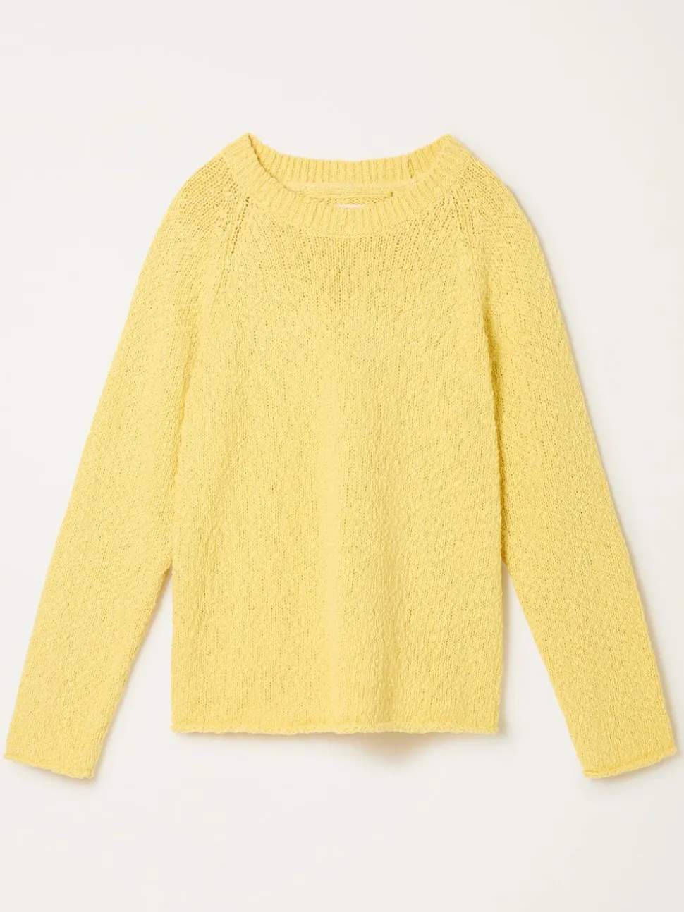 FatFace Sophia Yellow Knitted Slub Jumper