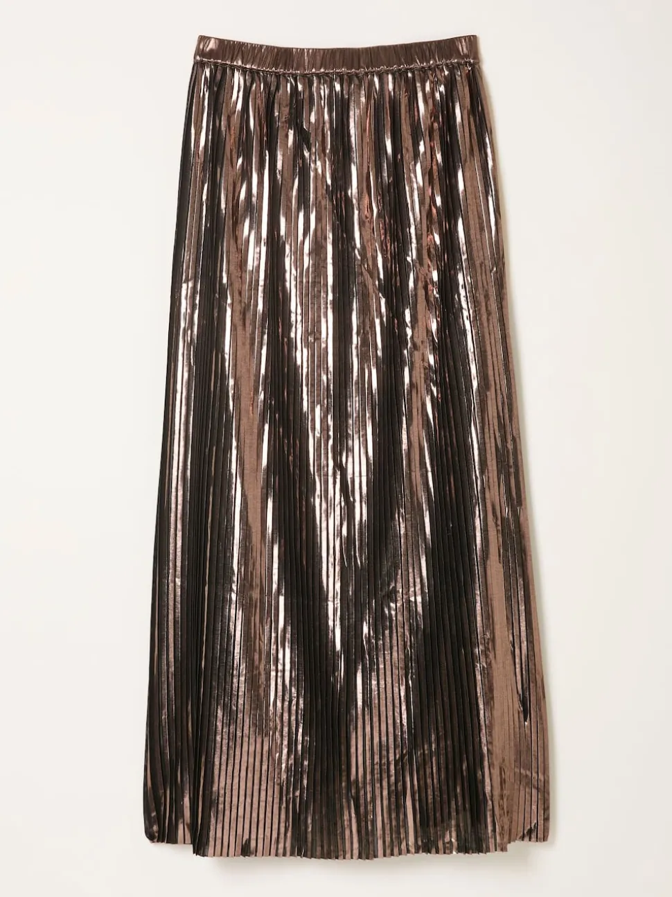FatFace Talia Bronze Metallic Pleated Midi Skirt