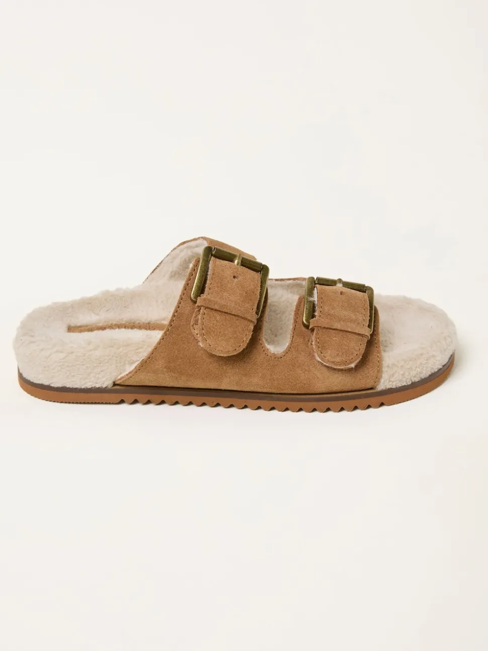 FatFace Tan Brown Cosy Borg Lined Leather Footbed