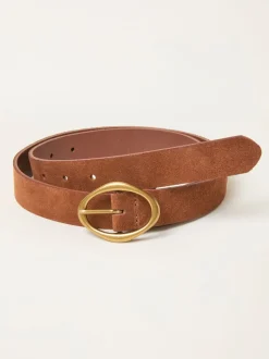 FatFace Tan Brown Suede Buckle Interest Belt