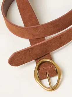 FatFace Tan Brown Suede Buckle Interest Belt