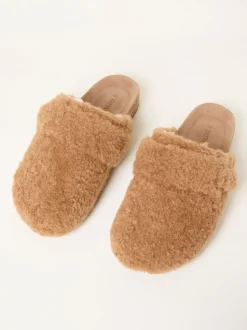 FatFace Tan Brown Teddy House Shoe