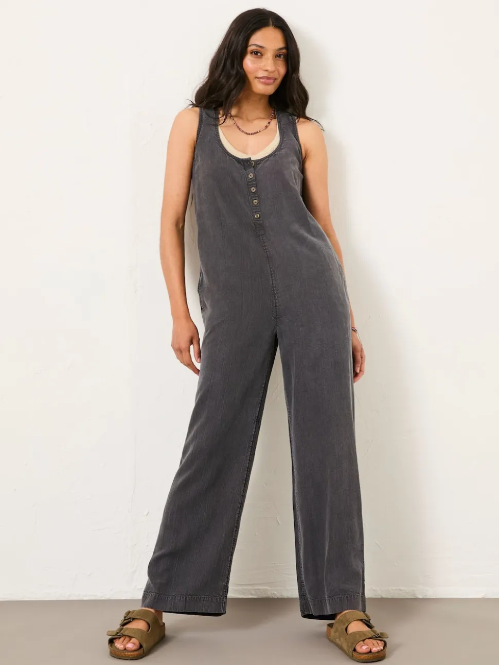FatFace Tara Charcoal Grey Dungarees