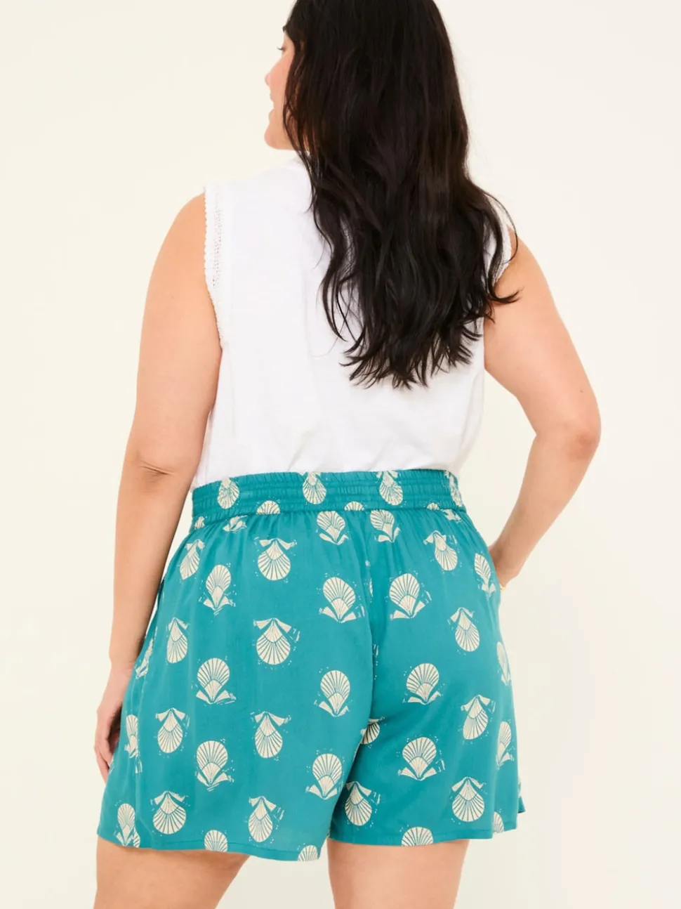 FatFace Teal Blue Lino Shell Flippy Shorts