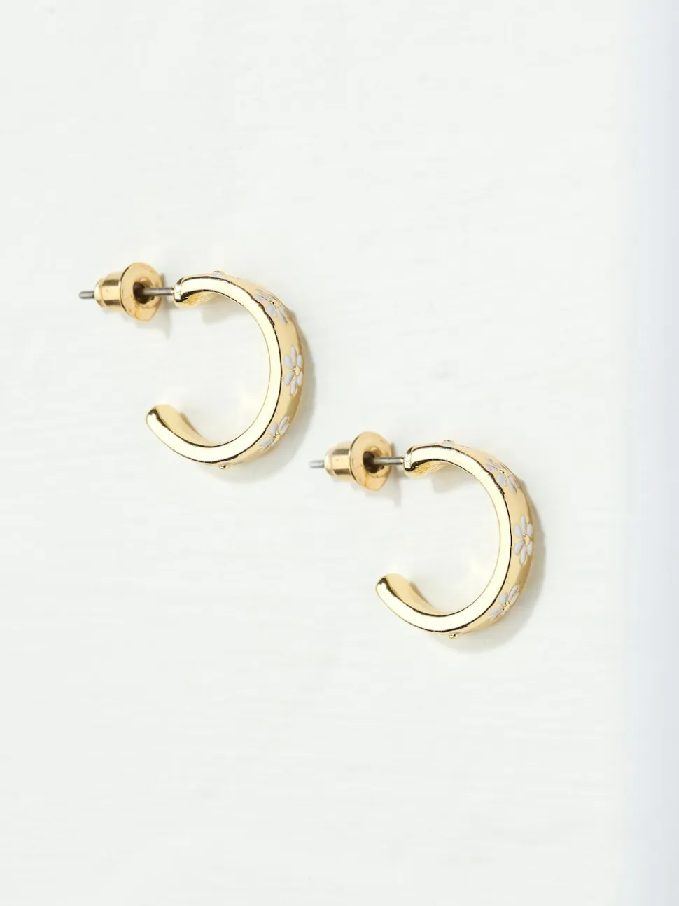 FatFace White Enamel Daisy Stud Earrings