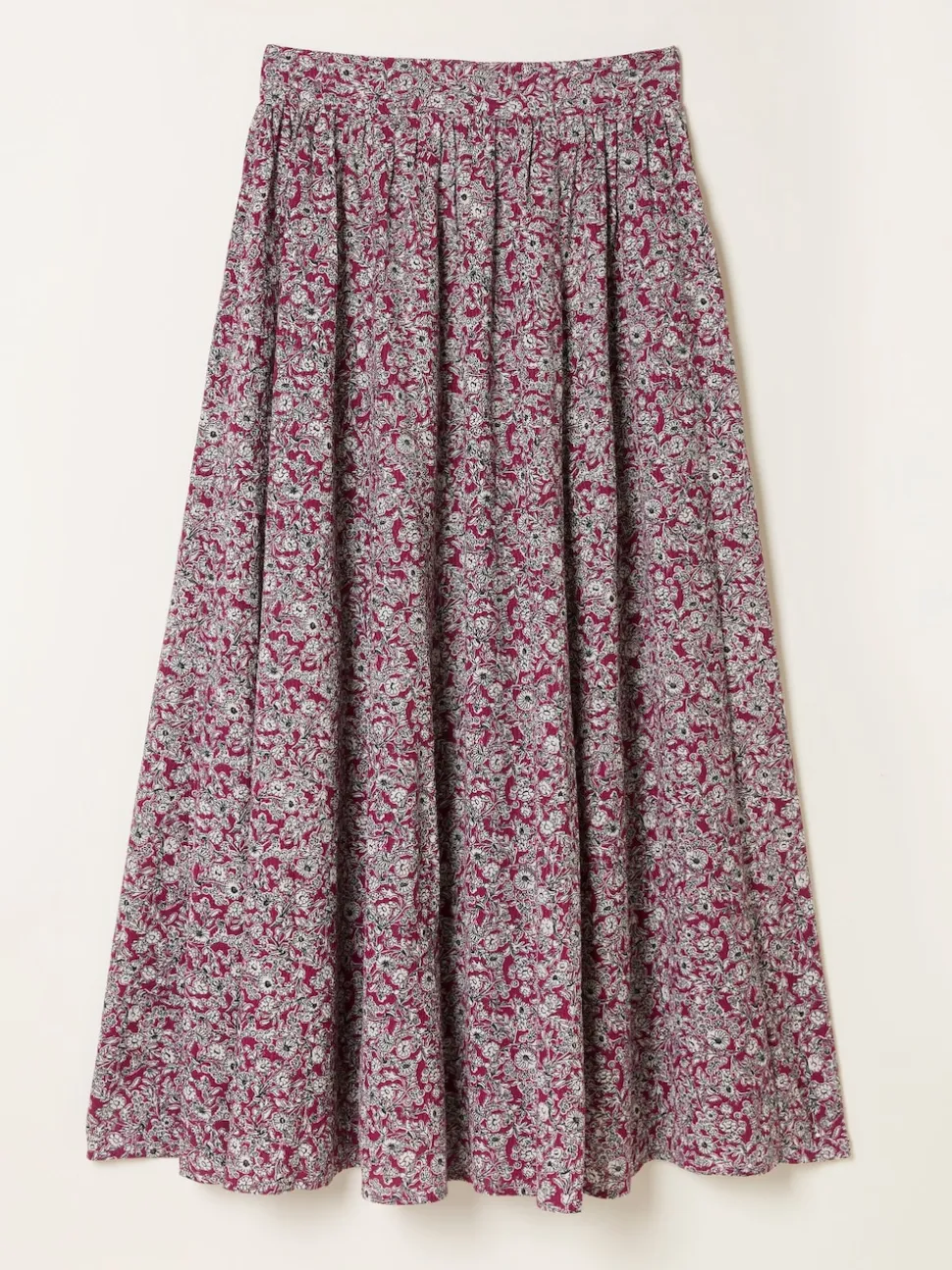 FatFace Willow Plum Purple 2 Tone Floral Midi Skirt