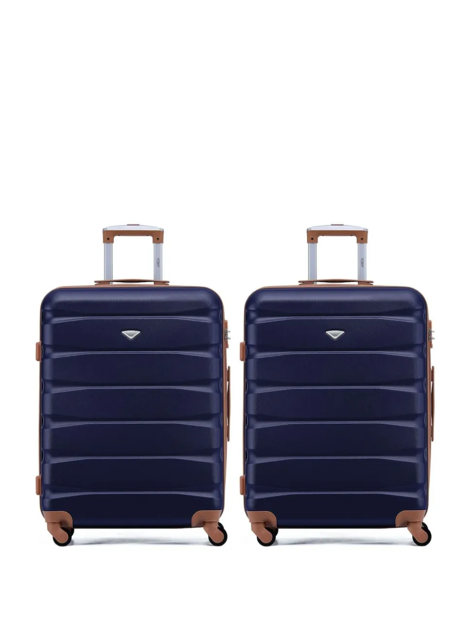 Flight Knight Medium Blue Check In Hold Luggage Hardcase Travel Suitcases Set Of 2