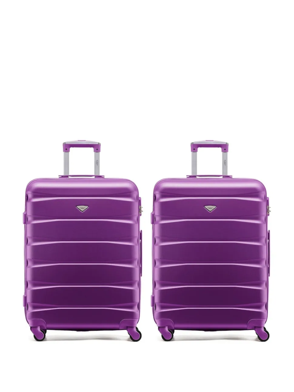 Flight Knight Purple Set of 2 Medium Check-In Hold Luggage Hardcase Travel Suitcases