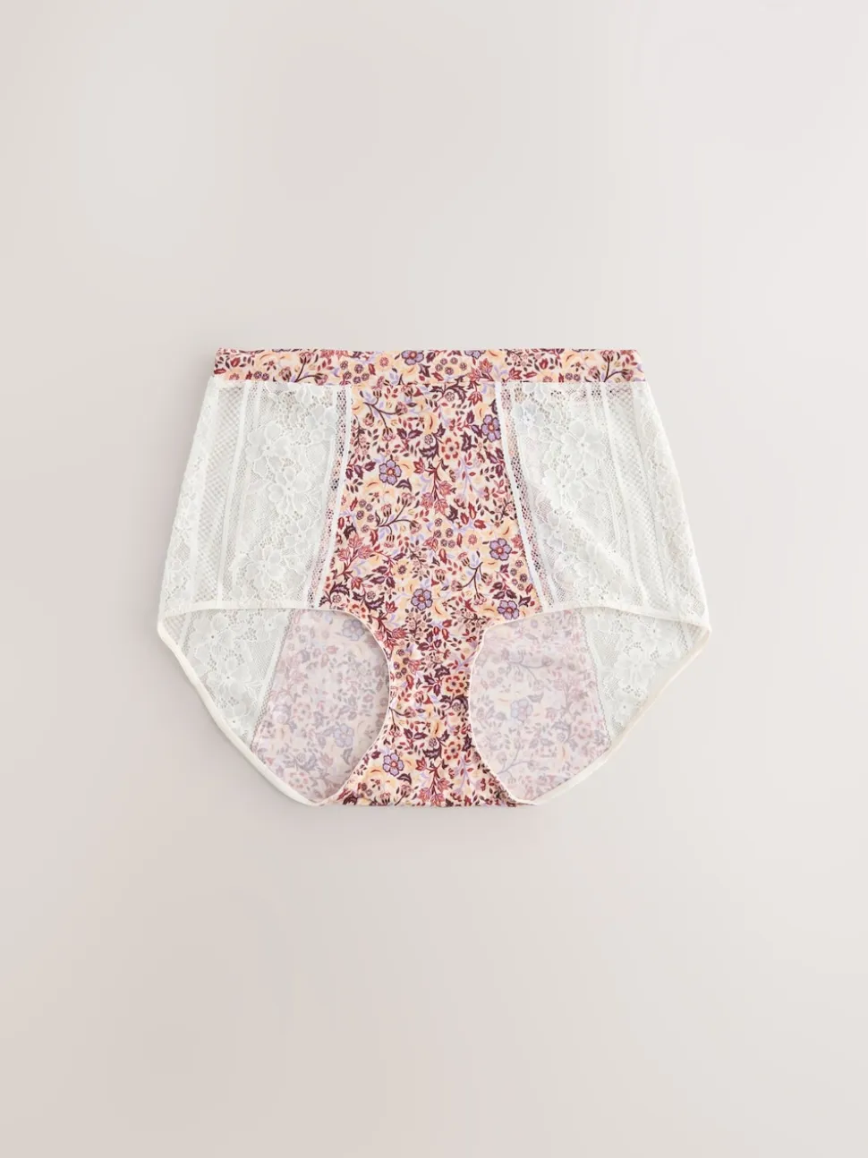 Floral Full Brief Modal & Lace Knickers 3 Pack