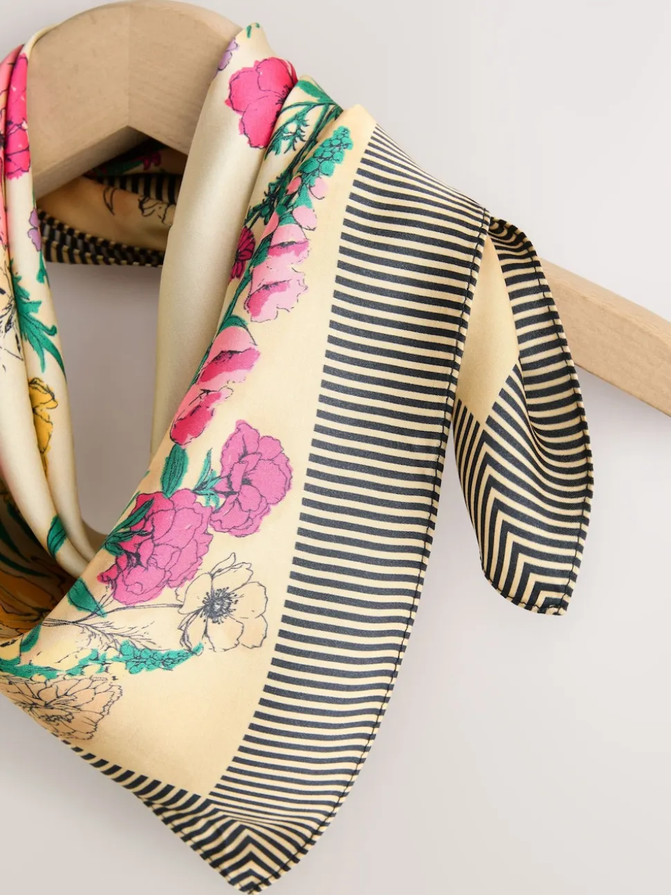 Floral Satin Square Scarf