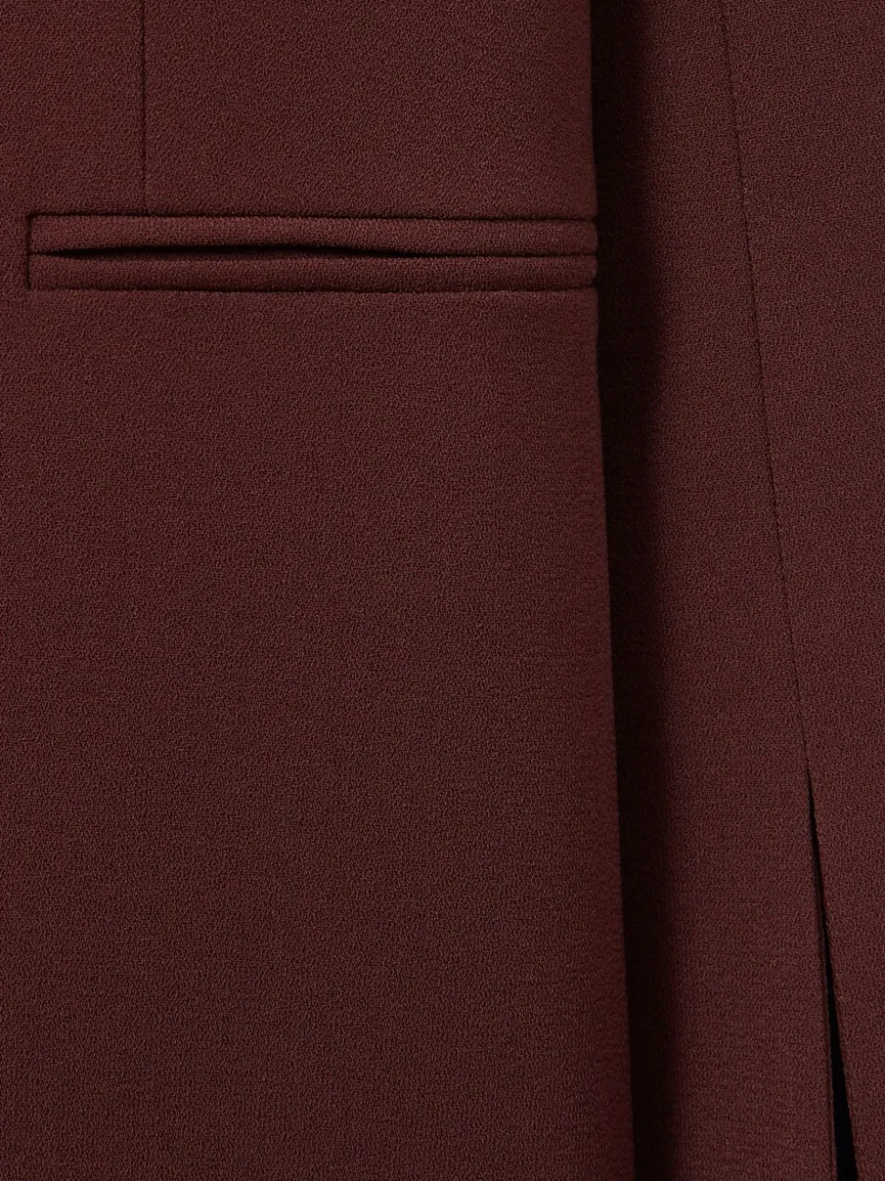 Florere Burgundy Collarless Double Breasted Blazer