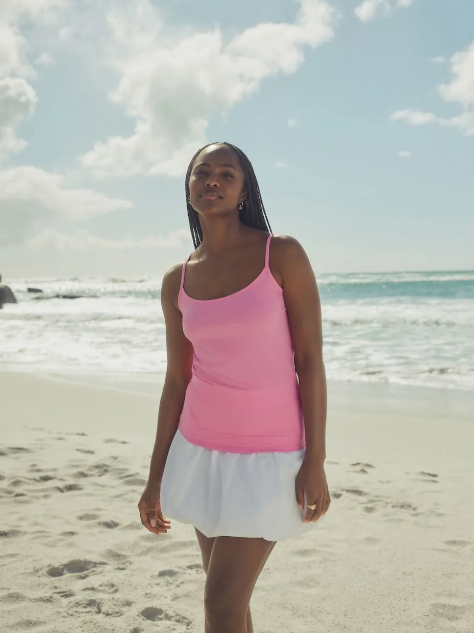 Fluoro Pink Thin Strap Vest